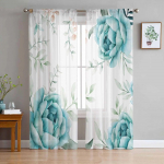 Taimev&auml;rv Akvarell Naturaalne t&uuml;ll Voile kardinad magamistoa elutuppa aknakardinad l&auml;bipaistvad kardinad organza kardinad 135W x 114H(cm)