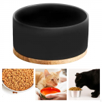 Kasside s&ouml;&ouml;tmisjaam keraamiline soojendusega jootja 16x8,5 cm &uuml;mmargune stabiilne puidust veekauss must