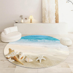 Luksuslik rand Maaliline mere&auml;&auml;rne muster &uuml;mmargune p&otilde;randamatid K&ouml;&ouml;k Esik Jooksvaip Magamistuba Elutuba Pehme vaip Libisemiskindel vaip 150X150cm