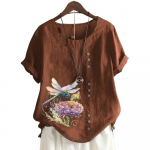 &Scaron;ikk ja mugav valge puuvillane T-s&auml;rk naistele kohandatud tr&uuml;kikujundusega S kohv