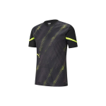 Puma Jalgpallitreeningute print V-kaelusega vabaaja sport l&uuml;hikeste varrukatega T-s&auml;rk Meeste topsid, must 657209-40 S black