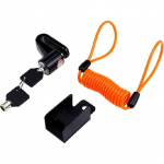 Antraderi mootorratta ketaspidurilukk, mootorratta alarmi pidurilukk vargusvastane meeldetuletuskaabli v&otilde;tmega, must + oranž Black, Orange