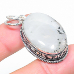 Natural Rainbow Moonstone Gemstone 925 Sterling Silver Pendant 1.77 i4u54