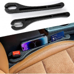 Car Safety Seat Gap Filler Suitable for Cars SUV Truck,Car Accessories between Car Seat and Console Organizing Box,Prevent Items from Falling,2 Black