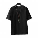 Suvine meeste topp O kaelusega avarad l&uuml;hikesed varrukad &uuml;hev&auml;rviline &otilde;huke pullover Elastne vabaaja keskmise pikkusega pullover Daily Sport T-s&auml;rk XL valge