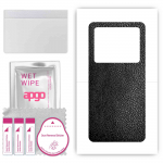 apgo Protective Skin Sticker for the back compatible with Vivo X80, Wrap Film, Foil, Vinyl - Pattern Black Leather