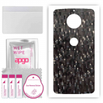 apgo Protective Skin Sticker for the back compatible with Motorola Moto G5S Plus, Wrap Film, Foil, Vinyl - Pattern Carbon Black Pixel