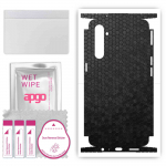 apgo Protective Skin Sticker for the back+sides compatible with Realme X2, Full Wrap Film, Foil, Vinyl - Pattern Black Honeycomb