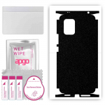 apgo Protective Skin Sticker for the back+sides compatible with Xiaomi Mi 10 Lite 5G, Full Wrap Film, Foil, Vinyl - Pattern Matte Black
