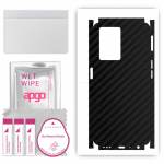 apgo Protective Skin Sticker for the back+sides compatible with Oppo A77 4G, Full Wrap Film, Foil, Vinyl - Pattern Carbon Black