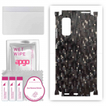 apgo Protective Skin Sticker for the back+sides compatible with Samsung Galaxy S20 Ultra 5G, Full Wrap Film, Foil, Vinyl - Pattern Carbon Black Pixel