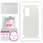 apgo Protective Skin Sticker for the back+sides compatible with Xiaomi 12X, Full Wrap Film, Foil, Vinyl - Pattern White Fabric