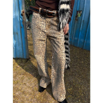 Vintage leopardimustriga teksad kottis naiste hip-hop t&auml;navar&otilde;ivad Y2k teksap&uuml;ksid, grunge, esteetilised laia s&auml;&auml;rega teksad Oversized S