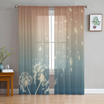 Abstraktne kaardimustriga v&otilde;rk kardinad elutuppa, tuppa, magamistuppa, k&ouml;&ouml;gi kaunistamiseks, voilist organza kardinad 135W x 114H(cm)