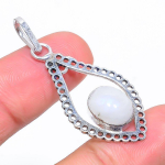 Natural Rainbow Moonstone Gemstone 925 Sterling Silver Pendant 1.81 i4m75