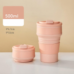 GIANXI korduvkasutatavad silikoonist kokkupandavad kaanega tassid matkamiseks 350 ml 500 ml kaasaskantavad kokkupandavad k&ouml;&ouml;gikohvitopsid reisimiseks collapsible