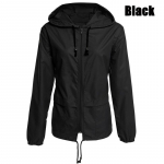 Naiste mood &otilde;ues veekindel vihmajope vabaaja avara kapuutsiga tuulekindel mantel Ronitav tuulejope S-5XL S must