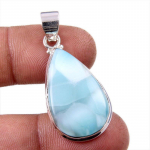 Natural Republic Larimar Gemstone 925 Tahke Sterling H&otilde;bedast Ripats 1,5 P0f12
