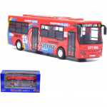 1/32 Scale City Kahekorruseline bussim&auml;nguasi, survevalu, tagasit&otilde;mmatav s&otilde;idukid, v&auml;ikebuss, mudelauto, m&auml;nguasjad, tuled ja muusika 1/32-Size:17.5*6.3*4.5cm punane