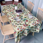 Puuvillane linane lille- ja linnutr&uuml;kiga laudlina Hiina luksuslik teelaua matid maal&auml;hedases stiilis ristk&uuml;likukujuline tolmukindel lauakate 140x100cm