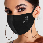 Rhinestone Letter Ice Silk Cotton Mask Adult Mask Pestav