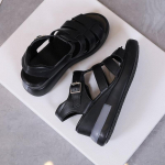 Uued naiste sandaalid, paksu tallaga avatud ninaga vabaaja rooma sandaalid, mugavad naiste kingad 35 beež