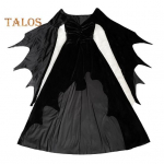 1 komplekti naiste cosplay kleit kaelakee peapaela ja sukkadega gooti stiilis n&otilde;ia Halloweeni peokost&uuml;&uuml;m, kraeta, pikkade nahkhiire varrukatega L A