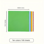 100 tk Ruudukujuline origami paber, kahe k&uuml;ljega &uuml;hev&auml;rviline kokkuklapitav paber, mitmev&auml;rviline lastele k&auml;sitsi valmistatud meisterdatud v&auml;ljal&otilde;igete paberist k&auml;sit&ouml;&ouml;kaunistus