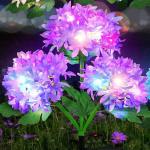 P&auml;ikeseenergia aiavalgustid v&auml;litingimustes, p&auml;ikeseenergialilledega valgustid 3 suurendatud hortensia&otilde;iega veekindlad aiahoovi sise&otilde;ue muru jaoks