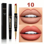 2 in 1 Vibrant Red Lip Liner Matte Velvet huulepulga pliiats Veekindel kauakestev Definition Toitev huulepulk huulemeik 10#
