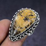 Ocean Jasper Gemstone handmade 925 Sterling Silver gift Jewelry Ring Size 7 q2j98