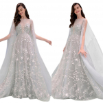 Naiste elegantne pidulik &otilde;htukleit avarad varrukateta pikad maxi p&otilde;randa l&auml;bipaistvad ballikleidid M hall