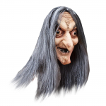 Halloweeni pikkade juustega kummituse n&auml;omask Horror Witch Mask Hirmutav latekspea m&uuml;tsiga tantsuetenduse rekvisiidid One Size