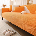 Talvine paksendav diivanikate &Uuml;hev&auml;rviline kootud diivanipadi Moodne velvetist diivanikate libisemisvastane kreemjas seeria diivanikatted s&uuml;gis 45x45cm pillowcase oranž