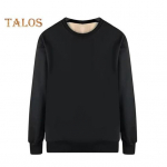 Talvine meeste dressipluus, paksendatud pl&uuml;&uuml;s, hoiab soojas O kaelus, pikad varrukad, elastne mansett Pluss suuruses &uuml;hev&auml;rvilised &uuml;laosad igap&auml;evaseks kandmiseks XL must