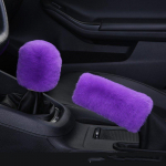 Kate Plush Roolitarvikud Roosa kohev auto talvine karvane rattakate gear cover handbrake cover beež