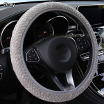 Auto Decoration Winter Protection Pearl Velvet auto rooliratta kate Pehme soe pl&uuml;&uuml;s roosa punane v&auml;rv