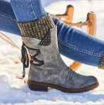 Uued talvised naiste saapad suured keskmise s&auml;&auml;rega Martens naiste paks kontsarihm Selg Vintage naiste nahast saapad 43