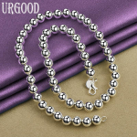 925 Sterlingi h&otilde;behelmestega kaelakee pulmav&otilde;lu ehted 45cm