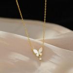 Mihan Zircon Butterfly Ripats Kaelakee Kerge Luksus Kristall Magus Korea Temperament Ket Kaelakee Naistele Ehted Kingitused