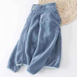 Lasteriided Solid Color Plus fliismantel S&uuml;gis- ja Talvine Beebi V&auml;lismaise Korallifliisist T&otilde;mblukuga mantel 90cm sinine