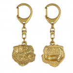 Norfolk Terrier - Gilded key ring with dog in gift box, handbag decoration, luxury accessory by Art-Dog brand