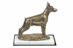 Dobermann, Doberman Pinscher, Dobie I - dog figurine, statue on white marble, trophy for Art-Dog dog show exhibition