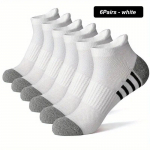 Uus 6 paari Kvaliteetsed meeste spordisokid vaba aja veetmiseks Must valge Hingavad mugavad l&uuml;hikesed sokid Mees Pluss suurus EU39-46 EUR39-46 valge