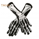 1 paar Halloweeni luustikukindaid kummitusliku k&auml;eprintiga helendab &ouml;&ouml;sel helendav kontrastsus v&auml;rv t&auml;is s&otilde;rmed hirmutav &uuml;hesuurune unisex cosplay j&otilde;udlus valge