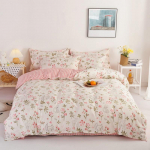 Pestud puuvillane voodipesu Neljaosaline komplekt lapitekist padjap&uuml;&uuml;r 1.2m bed