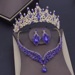 Mood Green Crystal Pruudi ehtekomplektid Naistele Pulmakroonk&otilde;rvar&otilde;ngad Tiaras Kaelakee Komplekt Ball Pruudi ehtekomplektid T&uuml;drukutele