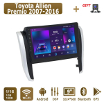 Android Carplay Autoraadio Toyota Allion Premio 2007-2016 jaoks Multimeediam&auml;ngija Peak Unit Stereo GPS-navigatsioon BT WIFI 4+64GB 1+16GB white
