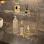 Vannitoa riiul T&ouml;&ouml;lauale m&otilde;eldud kosmeetika hoiukarp lauaarvuti tualettlaud Vannitoa kahekihiline nahahooldustoodete hoiurest