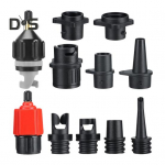 T&auml;ispuhutava SUP pumba adapteri komplekt aerulaua ventiili adapteri &otilde;hukompressori klapi muunduri otsikukomplekt t&auml;ispuhutava paadi voodi lainelaua jaoks punane must v&auml;rv